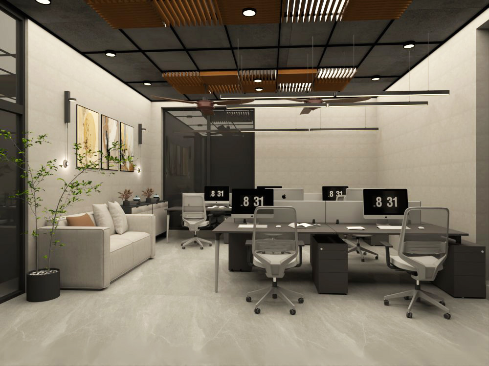 Industrial Theme Staff Area Design Ideas for Modern Offices